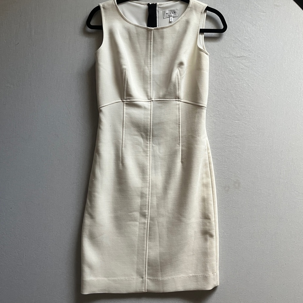 Milly New York Cream Sleeveless Sheath Mini Dress USA 4